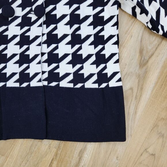 🔹️Worthington Black & White Houndstooth Double Breasted Sweater Jacket XLarge - Picture 10 of 12